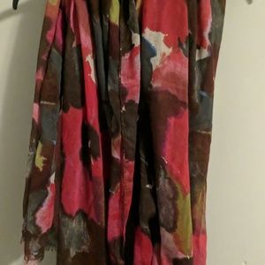 Red floral scarf